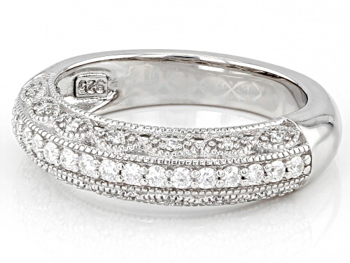 MOISSANITE FIRE(R) .48CTW DEW ROUND PLATINEVE(R) RING - Size 6