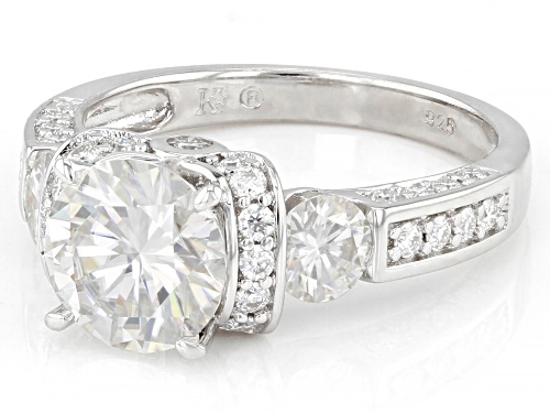 MOISSANITE FIRE(R) 3.34CTW DEW ROUND PLATINEVE(R) RING - Size 8