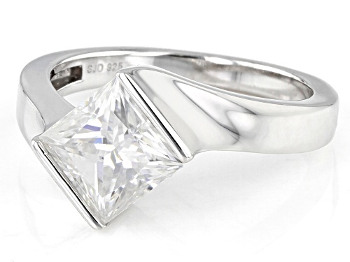 MOISSANITE FIRE(R) 1.80CT DEW SQUARE PRINCESS CUT PLATINEVE(TM)  RING - Size 5