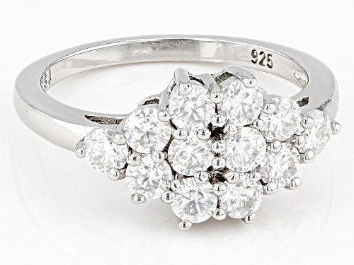 MOISSANITE FIRE(R) 1.20CTW DEW ROUND PLATINEVE(R) RING - Size 6