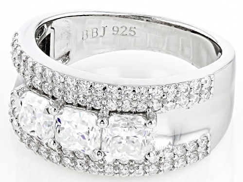 MOISSANITE FIRE(R) 1.93CTW DEW SQUARE OCTAGONAL & ROUND PLATINEVE(R) RING - Size 8