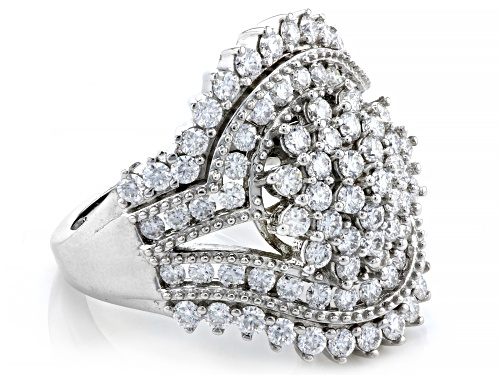 MOISSANITE FIRE(R) 2.49CTW DEW ROUND PLATINEVE(R) RING - Size 8
