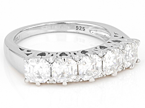 MOISSANITE FIRE(R) 2.08CTW DEW ASSCHER CUT & ROUND BRILLIANT PLATINEVE(R) RING - Size 5