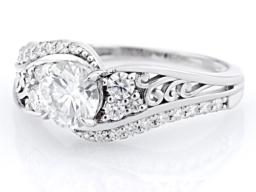 MOISSANITE FIRE(R) 1.22CTW DEW ROUND PLATINEVE(R) RING - Size 6