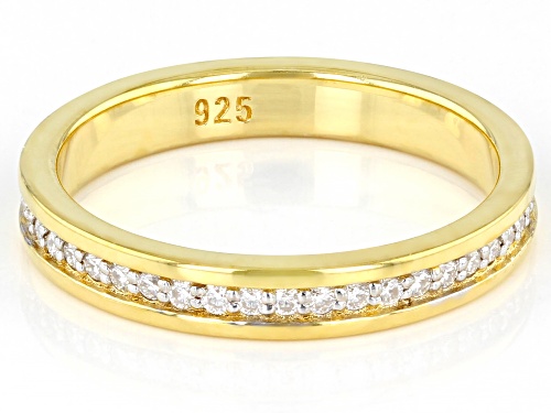 MOISSANITE FIRE(R) .45CTW DEW ROUND 14K YELLOW GOLD OVER SILVER ETERNITY RING - Size 8