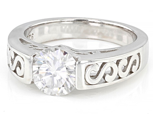 MOISSANITE FIRE(R) 1.90CT DEW ROUND  PLATINEVE(R) RING - Size 7