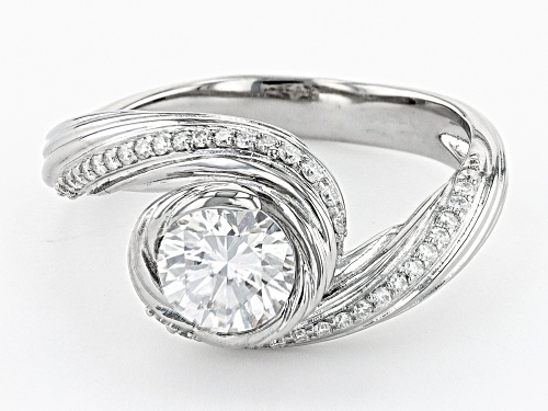 MOISSANITE FIRE(R) 1.46CTW DEW ROUND PLATINEVE(R) RING - Size 6