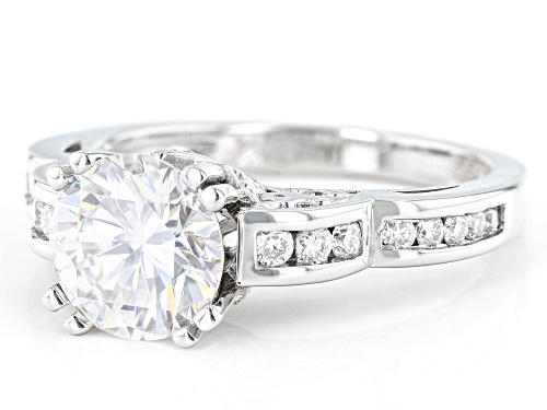MOISSANITE FIRE(R) 2.48CTW DEW ROUND BRILLIANT PLATINEVE(R) RING - Size 8