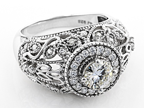 Moissanite Fire® 1.54ctw Diamond Equivalent Weight Round Platineve™ Ring - Size 5