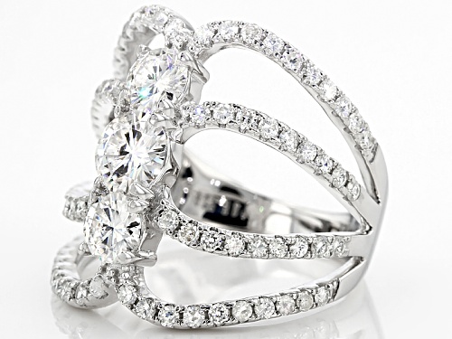 Moissanite Fire® 3.32ctw Diamond Equivalent Weight Round Platineve™ Ring - Size 5