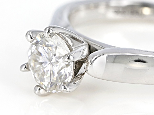 Moissanite Fire® 1.00ctw Diamond Equivalent Weight Round Platineve® Ring - Size 10
