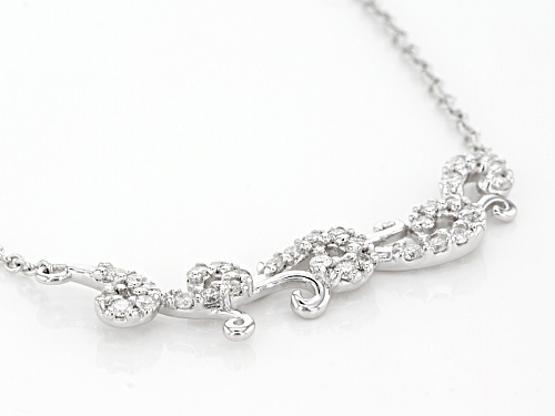 Moissanite Fire® .66ctw Diamond Equivalent Weight Round Platineve™ Necklace - Size 18
