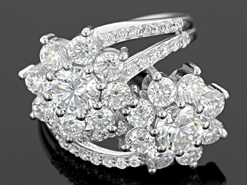Moissanite Fire® 4.70ctw Diamond Equivalent Weight Round Platineve™ Ring - Size 6