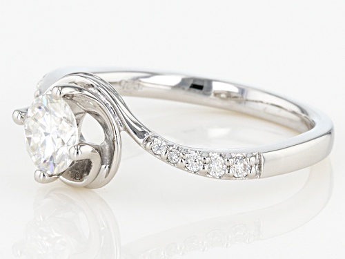 Moissanite Fire® .74ctw Diamond Equivalent Weight Round Platineve™ Ring - Size 6