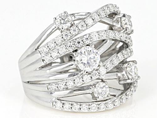 Moissanite Fire® 2.48ctw Diamond Equivalent Weight Round Platineve™ Ring - Size 5