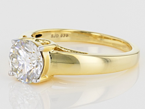 Moissanite Fire® 1.50ct Diamond Equivalent Weight Round 14k Yellow Gold Over Sterling Silver Ring - Size 8