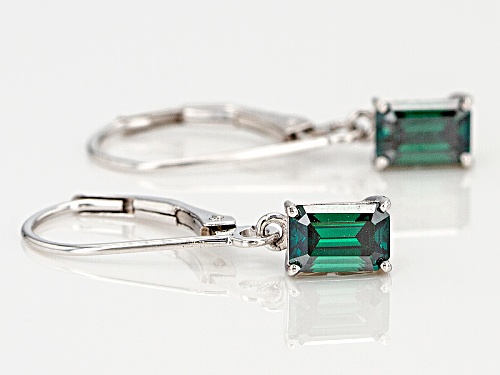 Moissanite Fire® Green 1.16ctw Diamond Equivalent Weight Emerald Cut Platineve™ Earrings