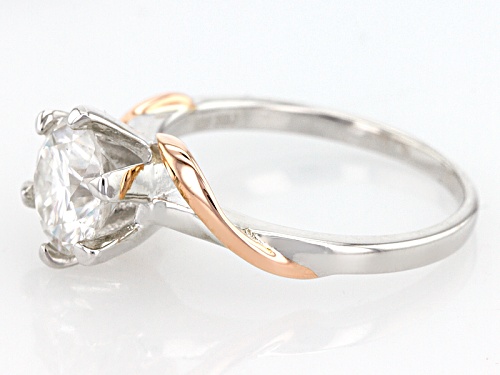 Moissanite Fire® 1.50ct Dew Platineve™ With 14k Rose Gold Over Platineve Two Tone Ring - Size 9