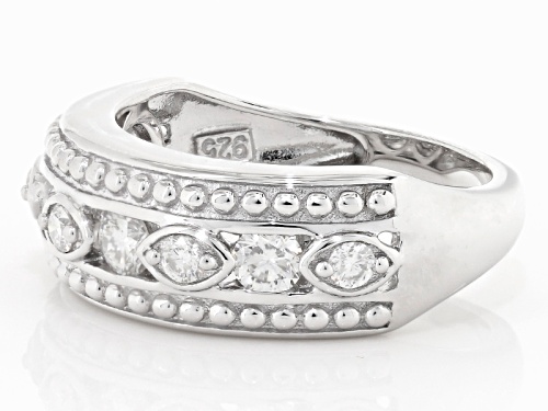 Moissanite Fire® .72ctw Diamond Equivalent Weight Round Platineve™ Ring. - Size 6