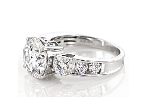 Moissanite Fire® 4.66ctw Diamond Equivalent Weight Round Platineve™ Ring - Size 6