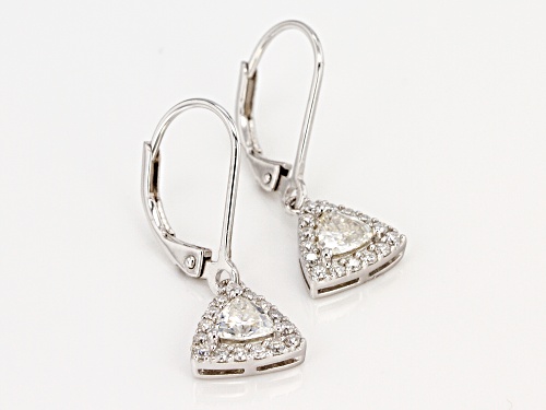 MOISSANITE FIRE® .90CTW DEW TRILLION CUT AND ROUND PLATINEVE™ EARRINGS