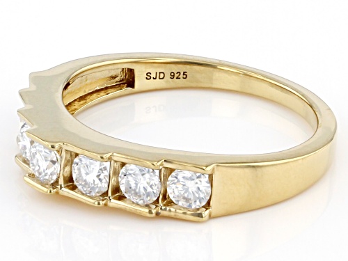 MOISSANITE FIRE® .70CTW DIAMOND EQUIVALENT WEIGHT ROUND 14K YELLOW GOLD OVER SILVER RING - Size 8