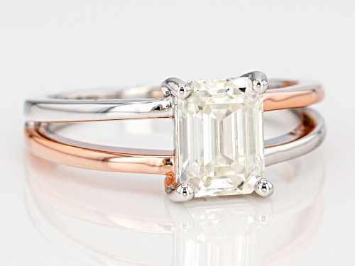 MOISSANITE FIRE® 1.75CT DEW PLATINEVE™ AND 14K ROSE GOLD OVER PLATINEVE TWO TONE RING - Size 10