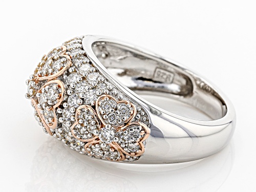 MOISSANITE FIRE® 1.25CTW DEW PLATINEVE™ AND 14K ROSE GOLD OVER PLATINEVE RING - Size 10