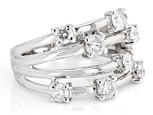 MOISSANITE FIRE® .98CTW DEW ROUND PLATINEVE(R) RING - Size 6