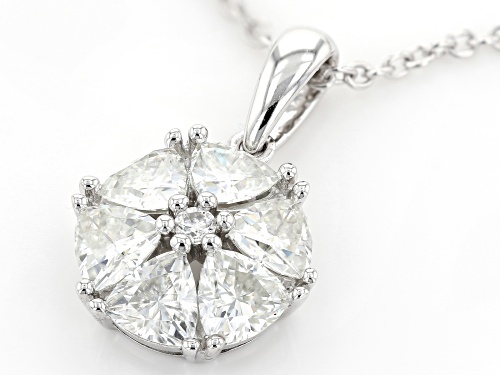 MOISSANITE FIRE® 1.83CTW DEW TRILLION CUT AND ROUND PLATINEVE™ PENDANT WITH CHAIN