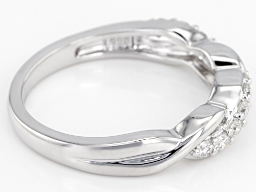 MOISSANITE FIRE® .36CTW DIAMOND EQUIVALENT WEIGHT ROUND PLATINEVE™ RING - Size 6