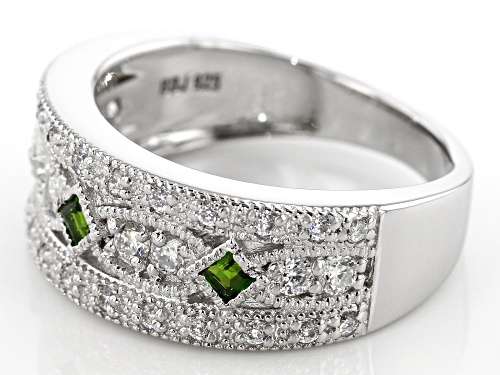 MOISSANITE FIRE® .50CTW DEW AND .13CTW CHROME DIOPSIDE PLATINEVE™ RING - Size 11