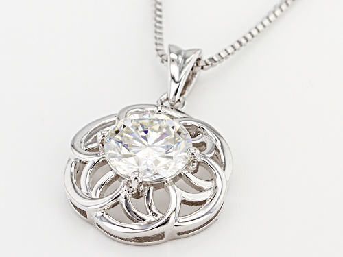 MOISSANITE FIRE® 1.50CT DEW ROUND PLATINEVE™ PENDANT WITH CHAIN