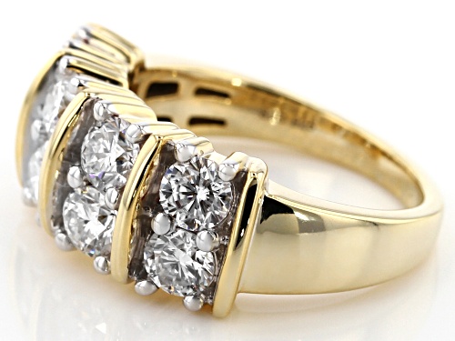 MOISSANITE FIRE® 1.84CTW DEW ROUND 14K YELLOW GOLD OVER STERLING SILVER RING - Size 5