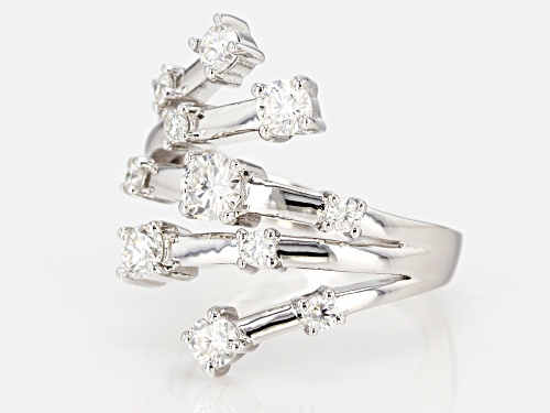 MOISSANITE FIRE® 1.05CTW DEW ROUND PLATINEVE® RING - Size 7