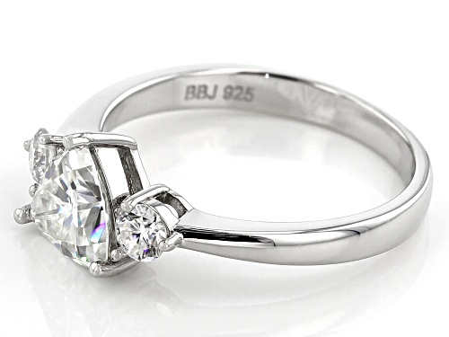 MOISSANITE FIRE® 1.26CTW DEW TRILLION CUT AND ROUND PLATINEVE® RING - Size 7