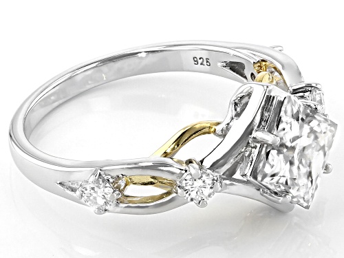 MOISSANITE FIRE(R) 1.94CTW DEW PLATINEVE(R) AND 14K YELLOW GOLD TWO TONE RING - Size 9