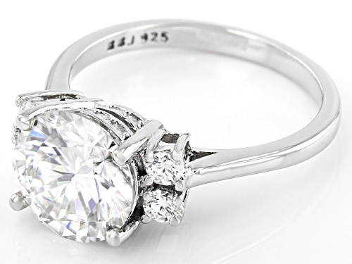 MOISSANITE FIRE(R) 3.48CTW DEW ROUND PLATINEVE(R) RING - Size 6