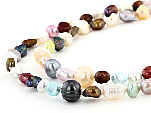 4-10mm Multi-Color Cultured Freshwater Pearl 62 Inch Endless Strand Necklace - Size 62