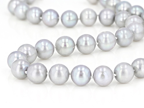 11-12mm Silver Cultured Freshwater Pearl Rhodium Over Sterling Silver 18 Inch Strand Necklace - Size 18