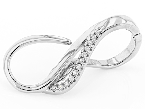 0.05ctw White Zircon Rhodium Over Sterling Silver Enhancer Pendant Converter