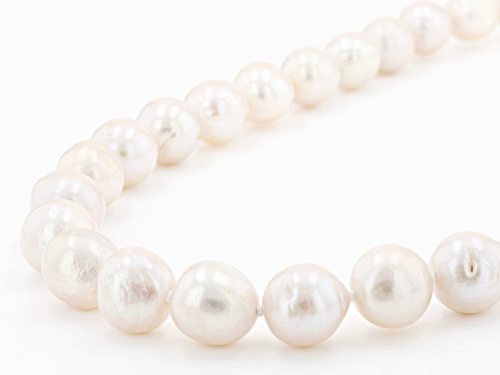 Genusis™ 9.5-11.5mm White Cultured Freshwater Pearl Rhodium Over Silver 20 Inch Strand Necklace - Size 20