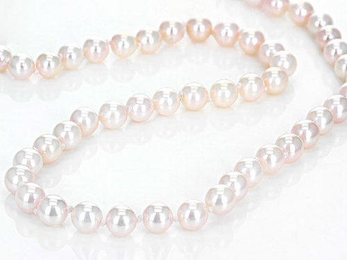 6-6.5mm White Cultured Japanese Akoya Pearl 14k Yellow Gold 18 Inch Strand Necklace - Size 18