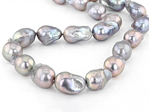Genusis™ 14-17mm Platinum Cultured Freshwater Pearl Rhodium Over Sterling Silver 22 Inch Necklace - Size 22