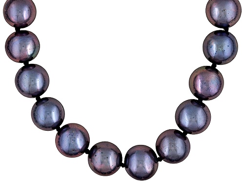 8-9mm Black Cultured Freshwater Pearl Silver Stud Earring, Bracelet, And Necklace Set