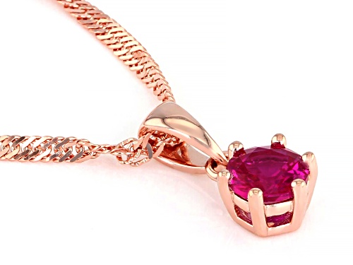 Lab Created Pink Sapphire 18k Rose Gold Over Silver Pendant with Chain