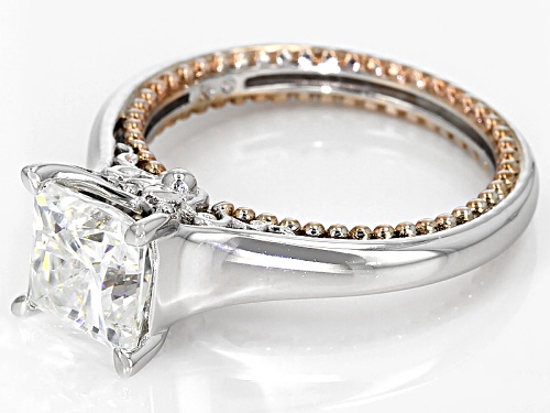 Moissanite Fire® 2.30ct Dew Platineve™ And 14k Rose Gold Accent Plated Ring - Size 9