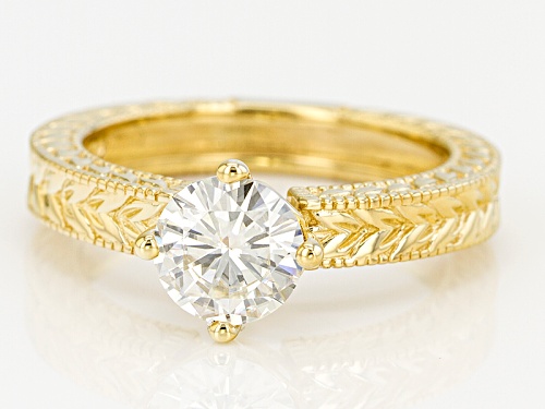 Moissanite Fire® 1.20ct Diamond Equivalent Weight Round 14k Yellow Gold Over Silver Ring - Size 10