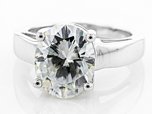 Moissanite Fire® 4.20ct Dew Oval Platineve®Ring - Size 11