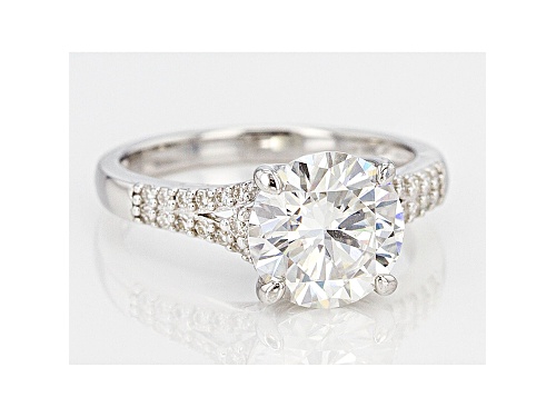 Moissanite Fire® 3.87ctw Diamond Equivalent Weight  Round Platineve™ Ring - Size 8